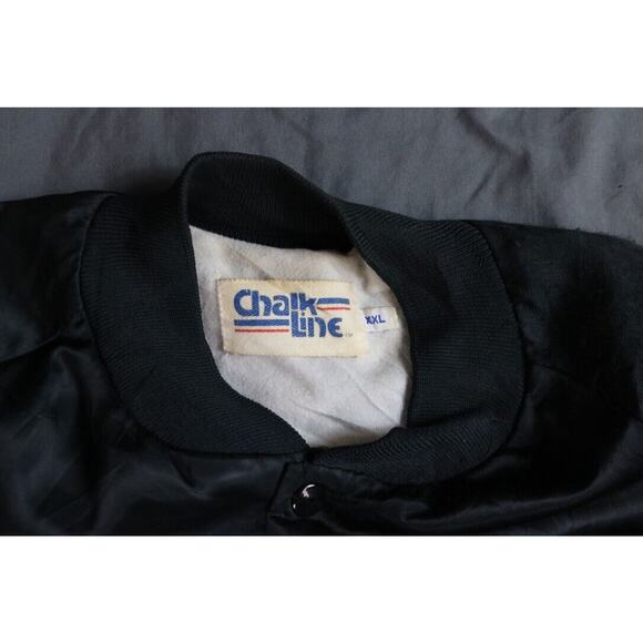 Bugs Bunny Happy Birthday 1990 Black Bomber Satin Jacket S XXL Vintage 2 Glasses - Picture 7 of 16